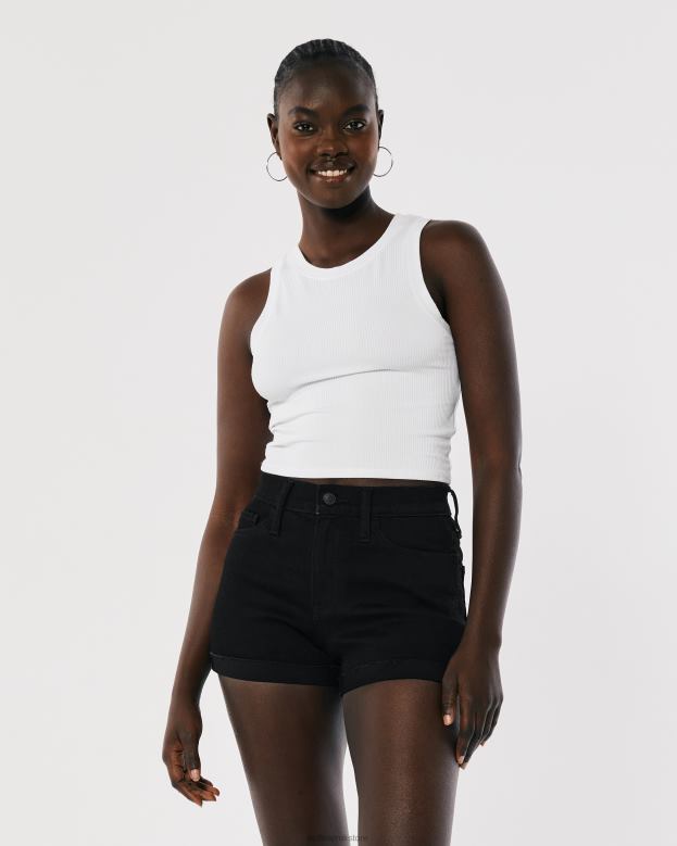 Bottoms Hollister Women High-Rise Black Denim Shorts 3\\ 48820466 Black